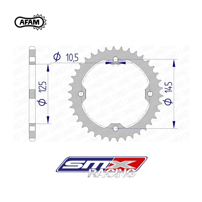 Couronne Afam 36 dents alu anodisé 520 pour Raptor / YFZ / YFZ R