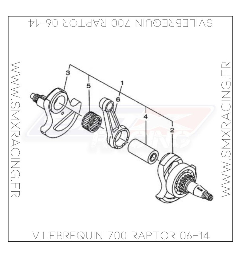 Vilebrequin complet Yamaha 700 Raptor 06-14