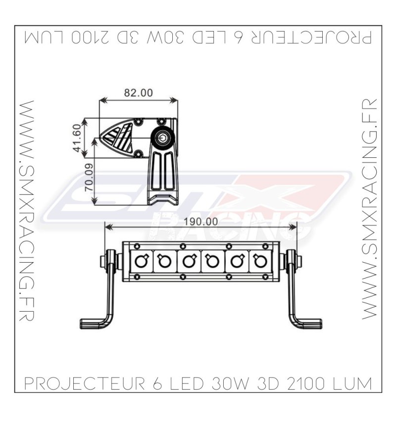 Projecteur Quad 6 LED 30W 3D 2100 Lum