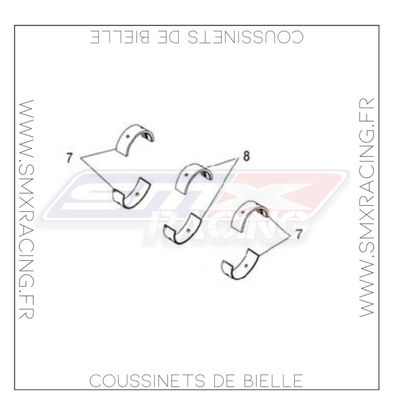 lot 6 Coussinets de bielle pour Polaris 850-1000 Scrambler / Sportsman