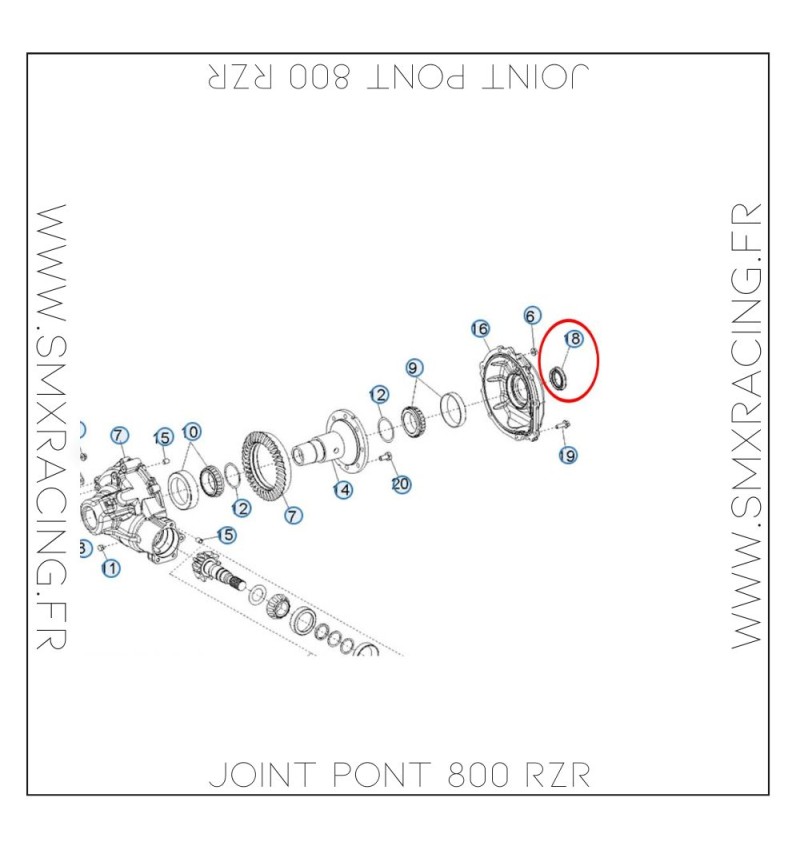 Joint Pont - Boite Polaris 800 RZR 3610159
