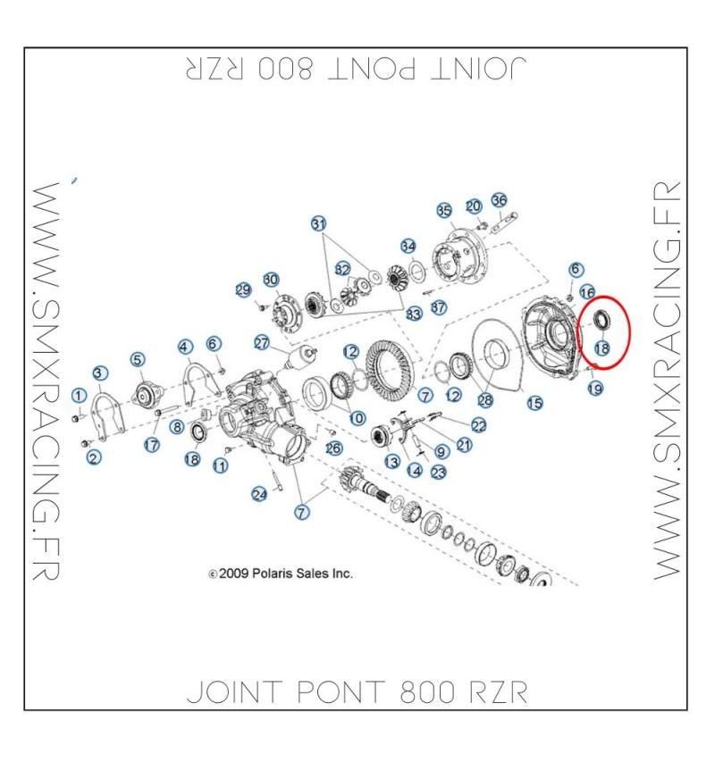 Joint Pont - Boite Polaris 800 RZR 3610159